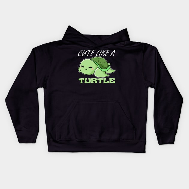 Cute Turtle Kids Hoodie by Imutobi